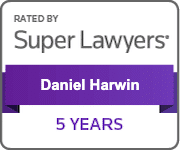 5 Years Super Lawyers Badge - Daniel Harwin, Esq