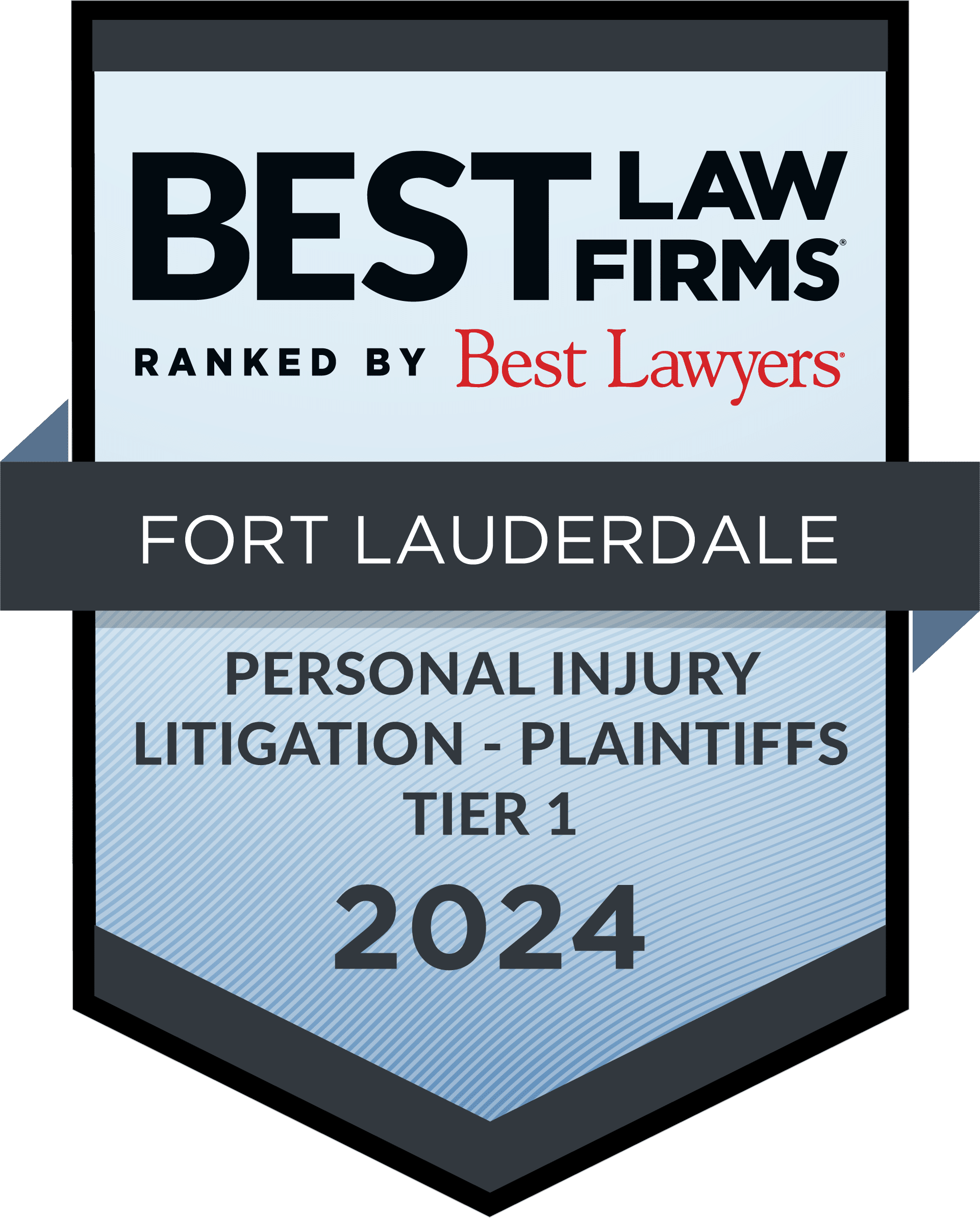 Best Personal Injury Litigation Law Firm Award in Fort Lauderdale for Freedland Harwin Valori Gander