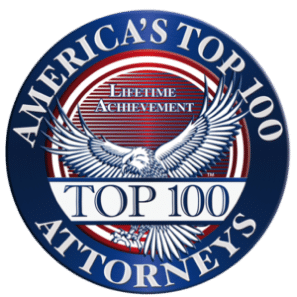 The logo of America's Top 100 Attorneys Lifetime Achievement Award
